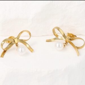 Kolczyki kokardka perła