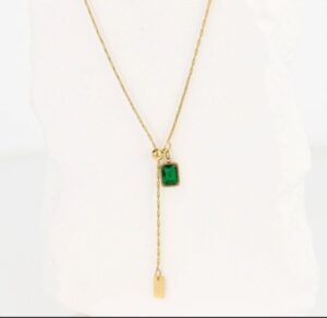 Naszyjnik krawatka zielona